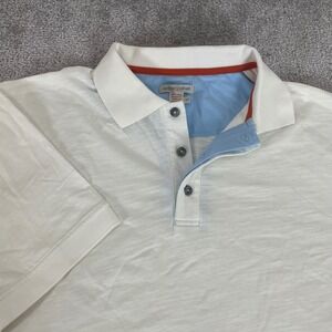 Carbon 2 Cobalt Polo Shirt Mens Large Tall Cotton Short Sleeve White